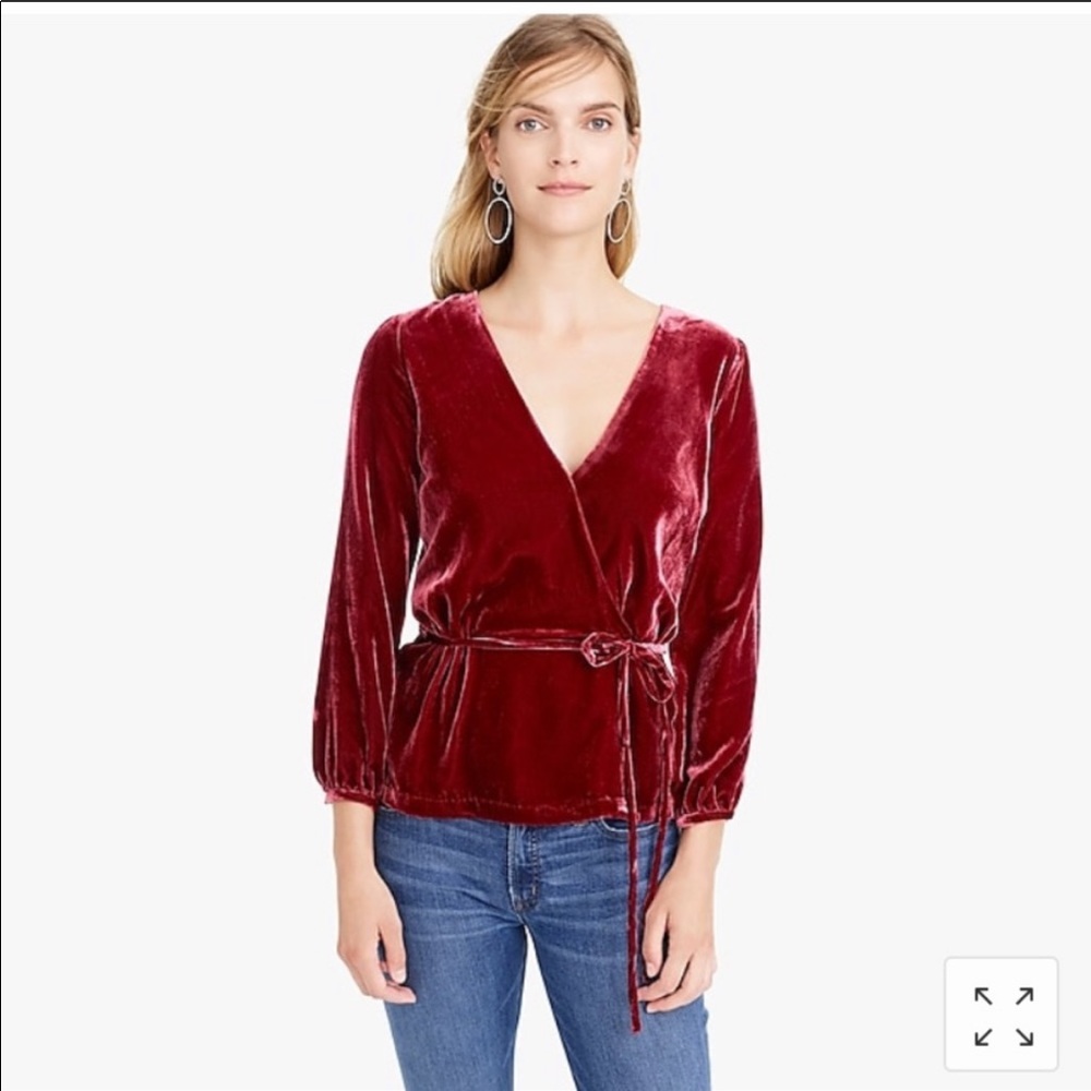 Jcrew Velvet Wrap Top
